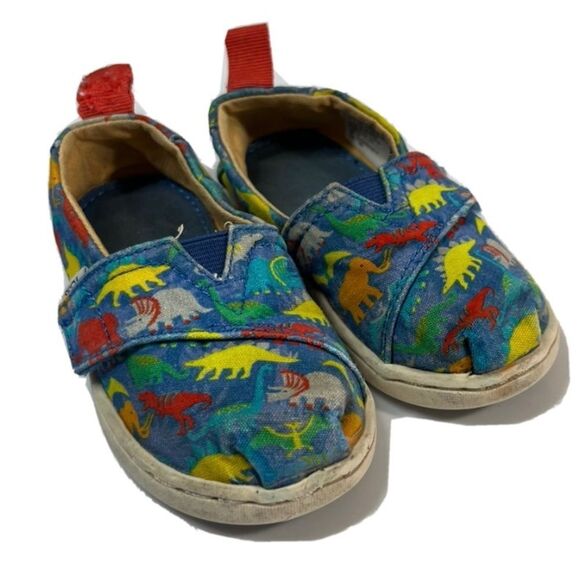 Toms Dino printed canvas shoe unisex size 6 - Picture 2 of 10